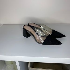 Zara black and clear mules